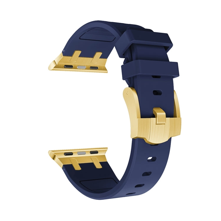 AP Silicone Watch Band For Apple Watch 9 45mm(Gold Blue) - Watch Bands by PMC TechLife | Online Shopping South Africa | PMC TechLife