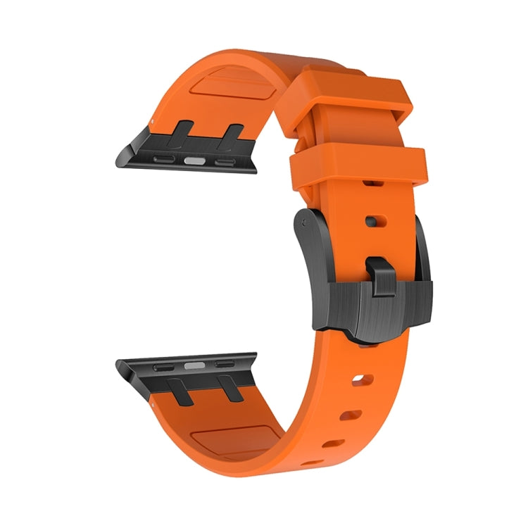 AP Silicone Watch Band For Apple Watch 9 41mm(Black Orange) - Watch Bands by PMC TechLife | Online Shopping South Africa | PMC TechLife