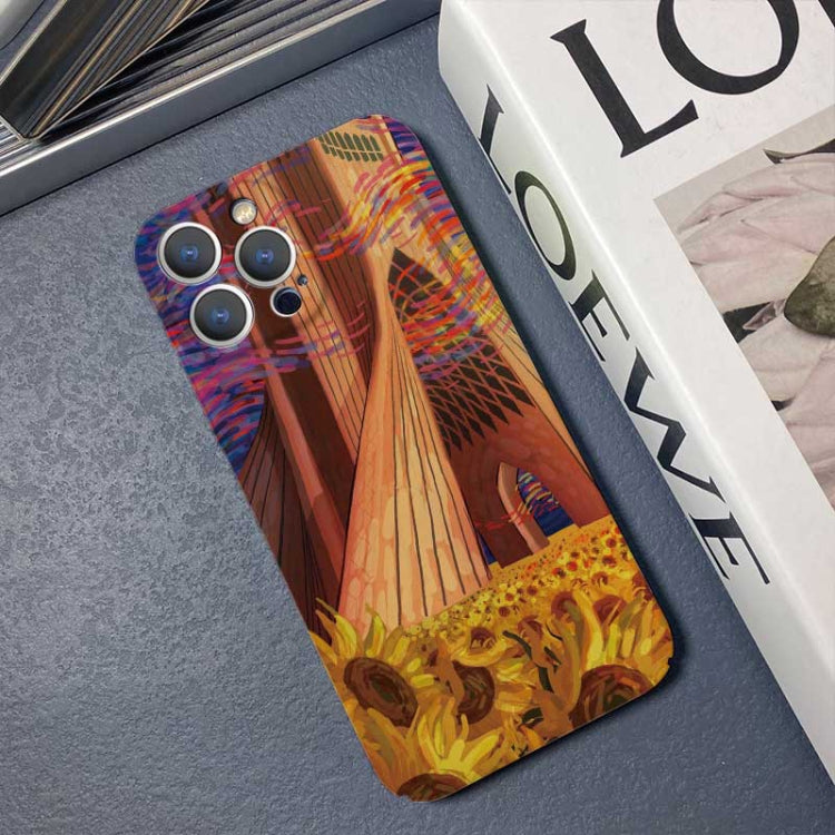 For iPhone 14 Precise Hole Oil Painting Pattern PC Phone Case(Architectural Painting) - iPhone 14 Cases by PMC TechLife | Online Shopping South Africa | PMC TechLife