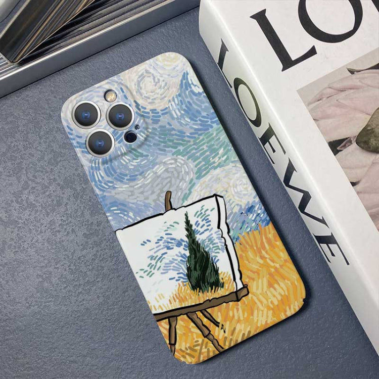 For iPhone 14 Plus Precise Hole Oil Painting Pattern PC Phone Case(Landscape Painting) - iPhone 14 Plus Cases by PMC Jewellery | Online Shopping South Africa | PMC Jewellery