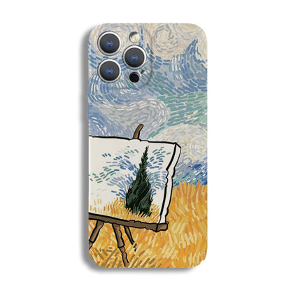 For iPhone 14 Pro Max Precise Hole Oil Painting Pattern PC Phone Case(Landscape Painting) - iPhone 14 Pro Max Cases by PMC Jewellery | Online Shopping South Africa | PMC Jewellery