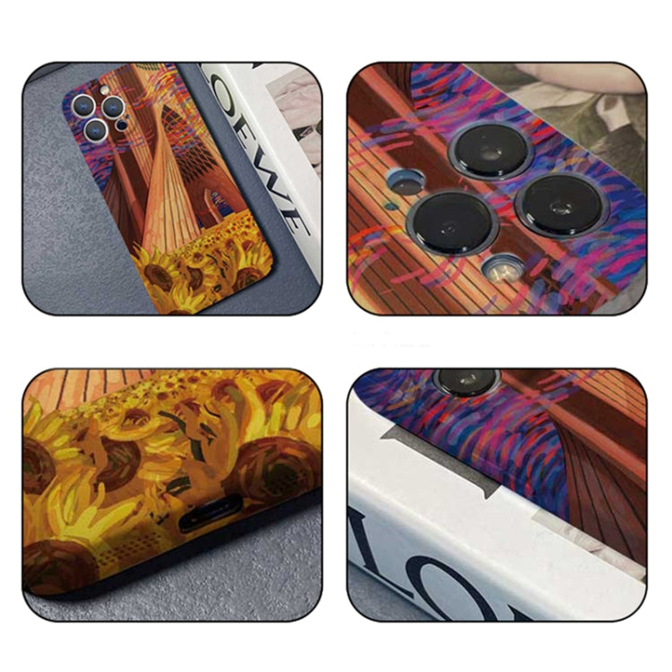 For iPhone 13 mini Precise Hole Oil Painting Pattern PC Phone Case(Architectural Painting) - iPhone 13 mini Cases by PMC TechLife | Online Shopping South Africa | PMC TechLife
