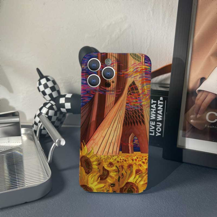 For iPhone 13 Pro Max Precise Hole Oil Painting Pattern PC Phone Case(Architectural Painting) - iPhone 13 Pro Max Cases by PMC TechLife | Online Shopping South Africa | PMC TechLife