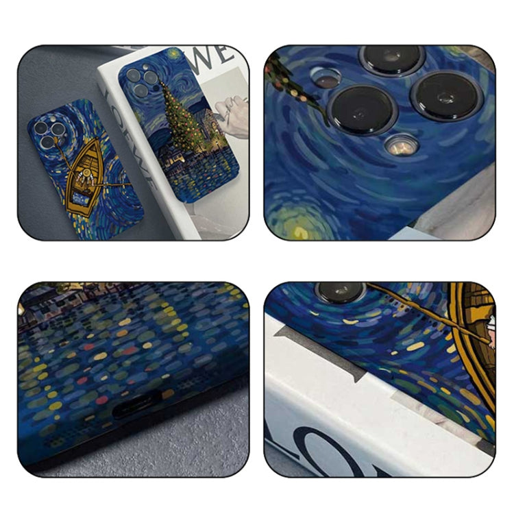 For iPhone 12 Pro Max Precise Hole Oil Painting Pattern PC Phone Case(Castle) - iPhone 12 Pro Max Cases by PMC TechLife | Online Shopping South Africa | PMC TechLife