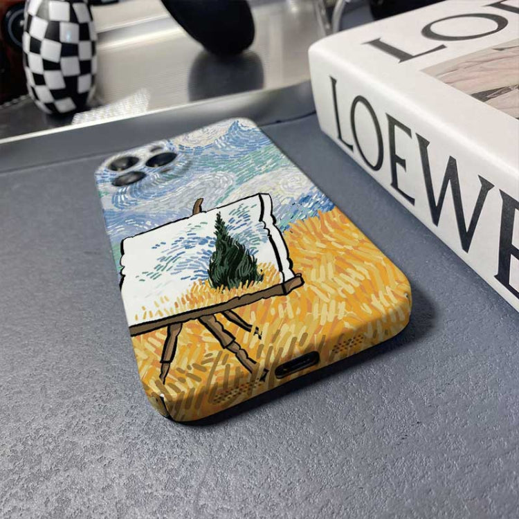 For iPhone 12 Pro Max Precise Hole Oil Painting Pattern PC Phone Case(Landscape Painting) - iPhone 12 Pro Max Cases by PMC TechLife | Online Shopping South Africa | PMC TechLife