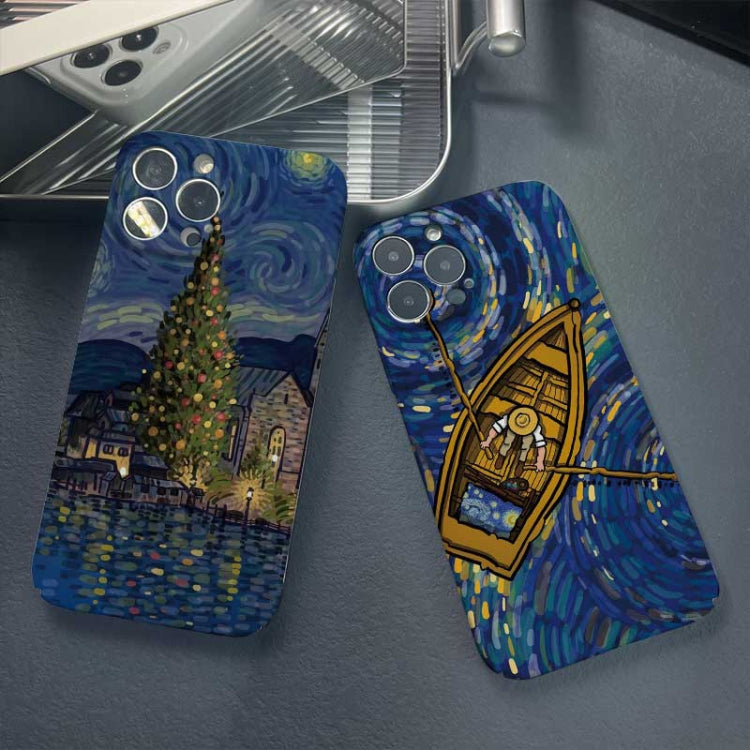 For iPhone 11 Precise Hole Oil Painting Pattern PC Phone Case(Castle) - iPhone 11 Cases by PMC TechLife | Online Shopping South Africa | PMC TechLife