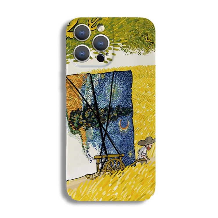 For iPhone 8 Plus / 7 Plus Precise Hole Oil Painting Pattern PC Phone Case(Handcart) - More iPhone Cases by PMC TechLife | Online Shopping South Africa | PMC TechLife
