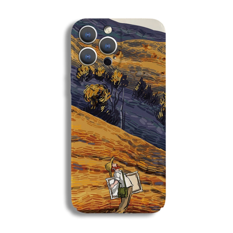 For iPhone X / XS Precise Hole Oil Painting Pattern PC Phone Case(Evening Breeze) - More iPhone Cases by PMC TechLife | Online Shopping South Africa | PMC TechLife