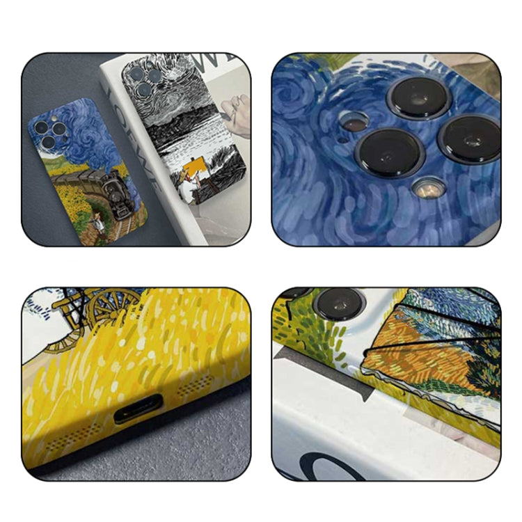 For iPhone XS Max Precise Hole Oil Painting Pattern PC Phone Case(Train) - More iPhone Cases by PMC Jewellery | Online Shopping South Africa | PMC Jewellery