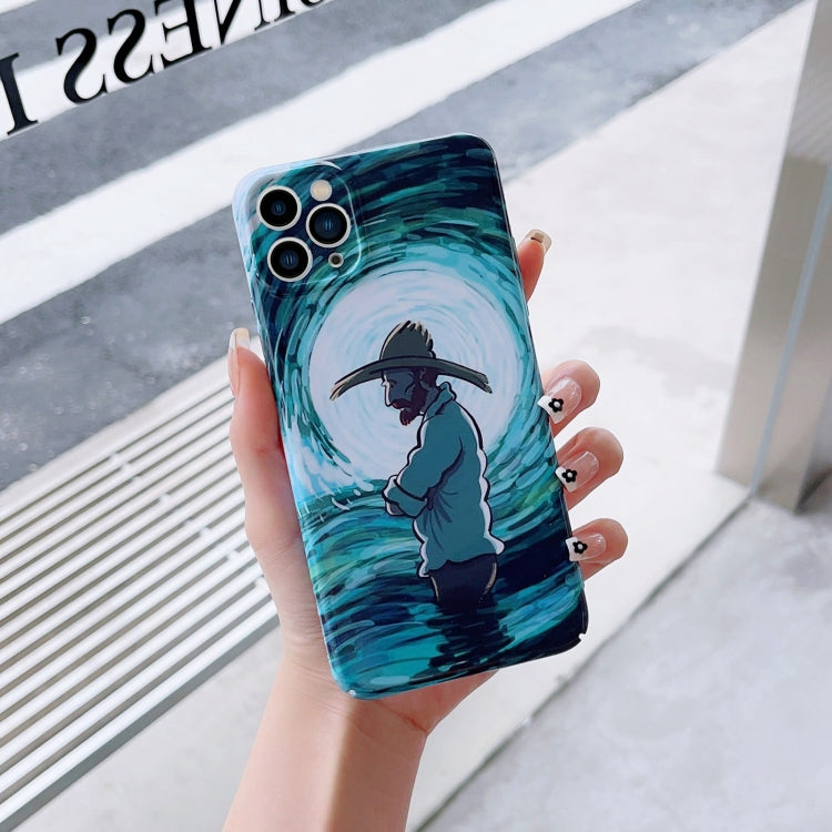 For iPhone 11 Precise Hole Oil Painting Pattern PC Phone Case(Thinker) - iPhone 11 Cases by PMC TechLife | Online Shopping South Africa | PMC TechLife