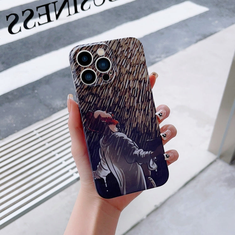 For iPhone 11 Pro Precise Hole Oil Painting Pattern PC Phone Case(Rain) - iPhone 11 Pro Cases by PMC TechLife | Online Shopping South Africa | PMC TechLife