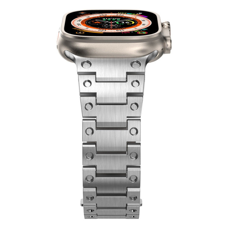 Double Rows Metal Watch Band For Apple Watch 8 45mm(Silver) - Watch Bands by PMC TechLife | Online Shopping South Africa | PMC TechLife