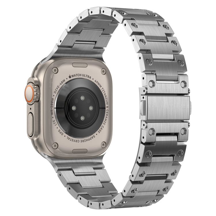 Double Rows Metal Watch Band For Apple Watch 7 41mm(Silver) - Watch Bands by PMC TechLife | Online Shopping South Africa | PMC TechLife