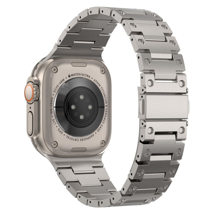 Double Rows Metal Watch Band For Apple Watch SE 2022 44mm(Titanium) - Watch Bands by PMC TechLife | Online Shopping South Africa | PMC TechLife