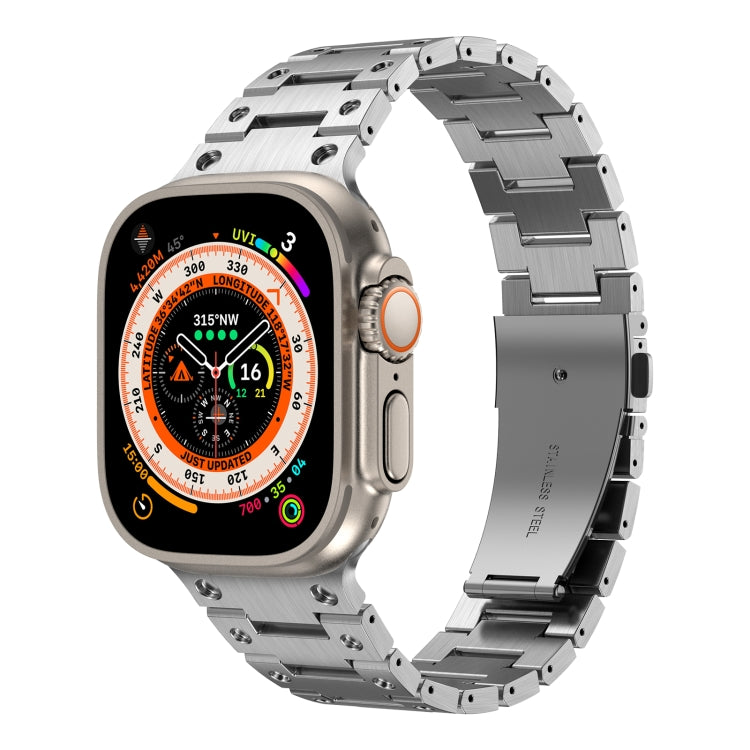 Double Rows Metal Watch Band For Apple Watch 5 44mm(Silver) - Watch Bands by PMC TechLife | Online Shopping South Africa | PMC TechLife