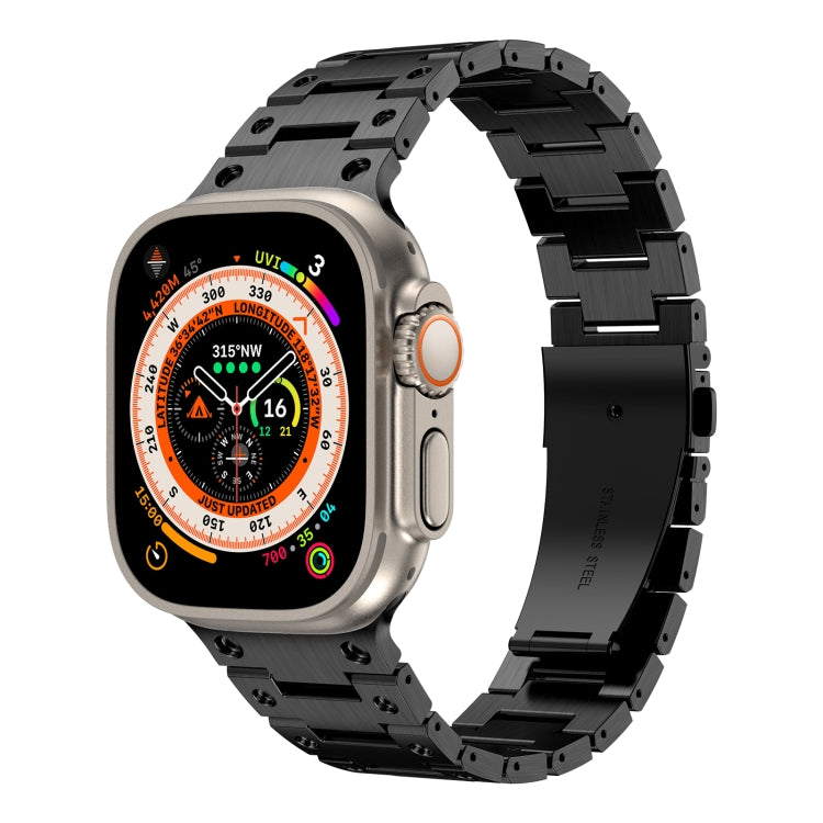 Double Rows Metal Watch Band For Apple Watch 3 38mm(Black) - Watch Bands by PMC TechLife | Online Shopping South Africa | PMC TechLife
