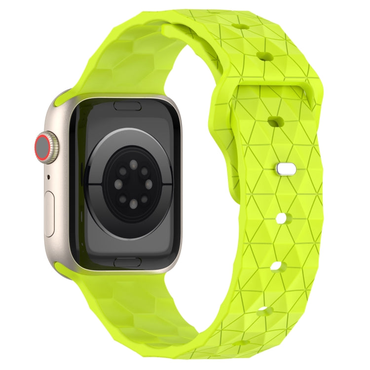 Football Texture Silicone Watch Band For Apple Watch 8 41mm(Limes Green) - Watch Bands by PMC Jewellery | Online Shopping South Africa | PMC Jewellery