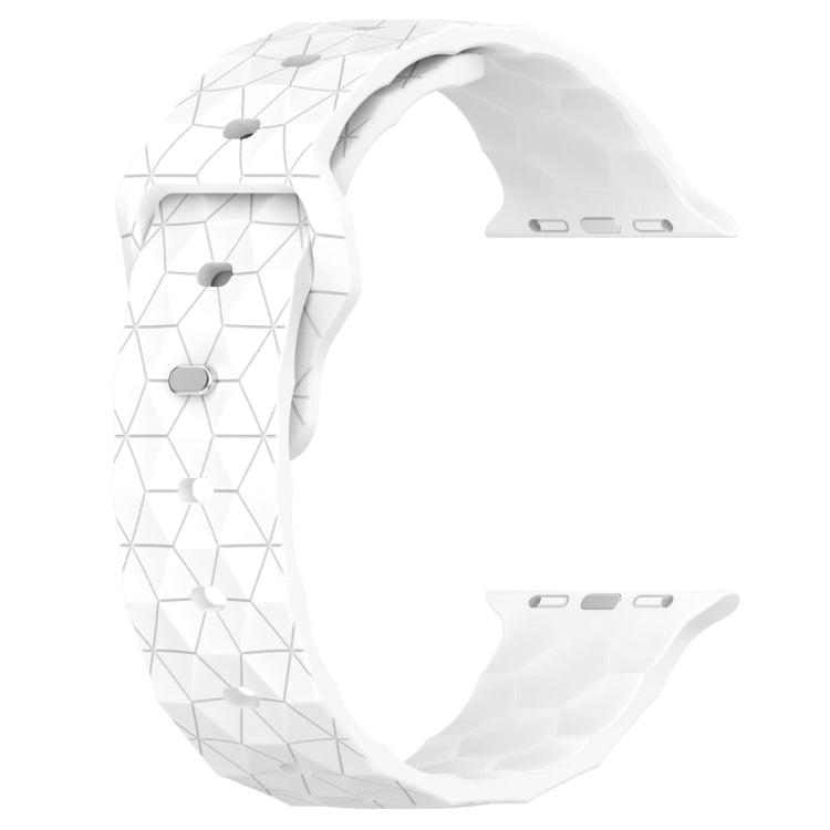 Football Texture Silicone Watch Band For Apple Watch 8 45mm(White) - Watch Bands by PMC TechLife | Online Shopping South Africa | PMC TechLife
