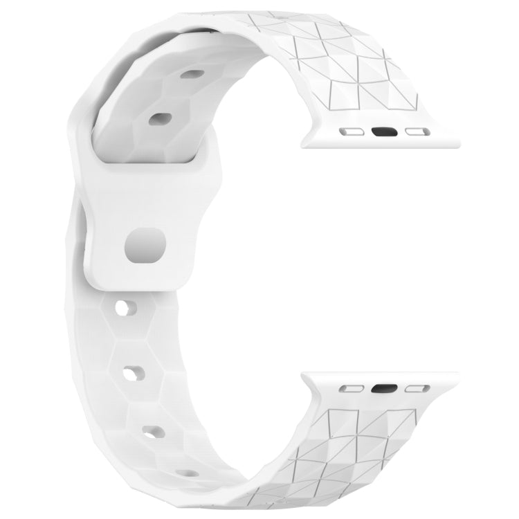 Football Texture Silicone Watch Band For Apple Watch 7 45mm(White) - Watch Bands by PMC TechLife | Online Shopping South Africa | PMC TechLife