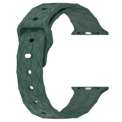 Football Texture Silicone Watch Band For Apple Watch 7 45mm(Pine Green) - Watch Bands by PMC Jewellery | Online Shopping South Africa | PMC Jewellery