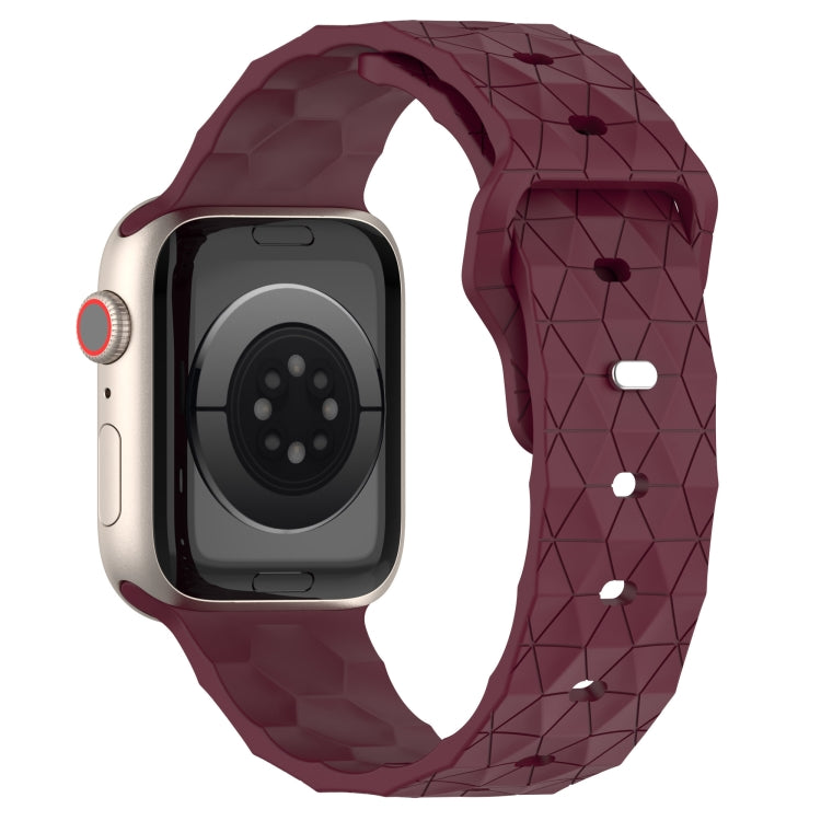 Football Texture Silicone Watch Band For Apple Watch SE 2022 44mm(Wine Red) - Watch Bands by PMC Jewellery | Online Shopping South Africa | PMC Jewellery