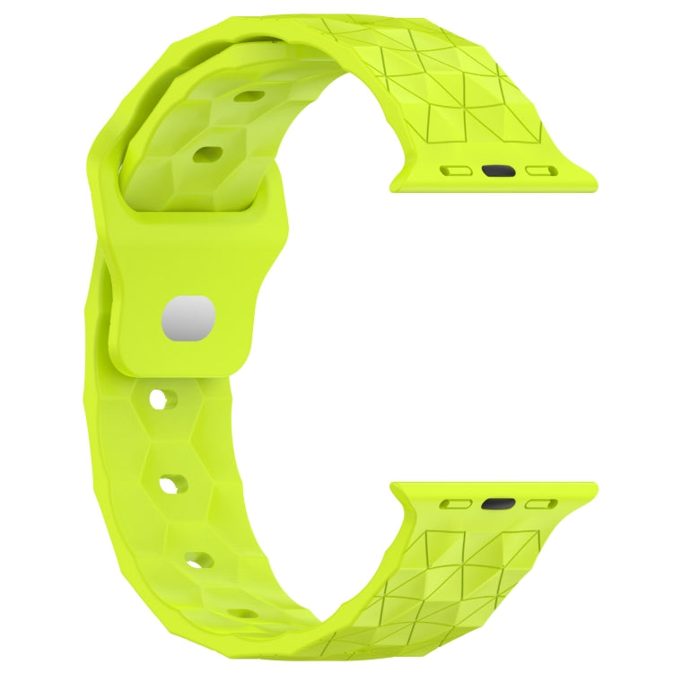 Football Texture Silicone Watch Band For Apple Watch 5 44mm(Limes Green) - Watch Bands by PMC Jewellery | Online Shopping South Africa | PMC Jewellery