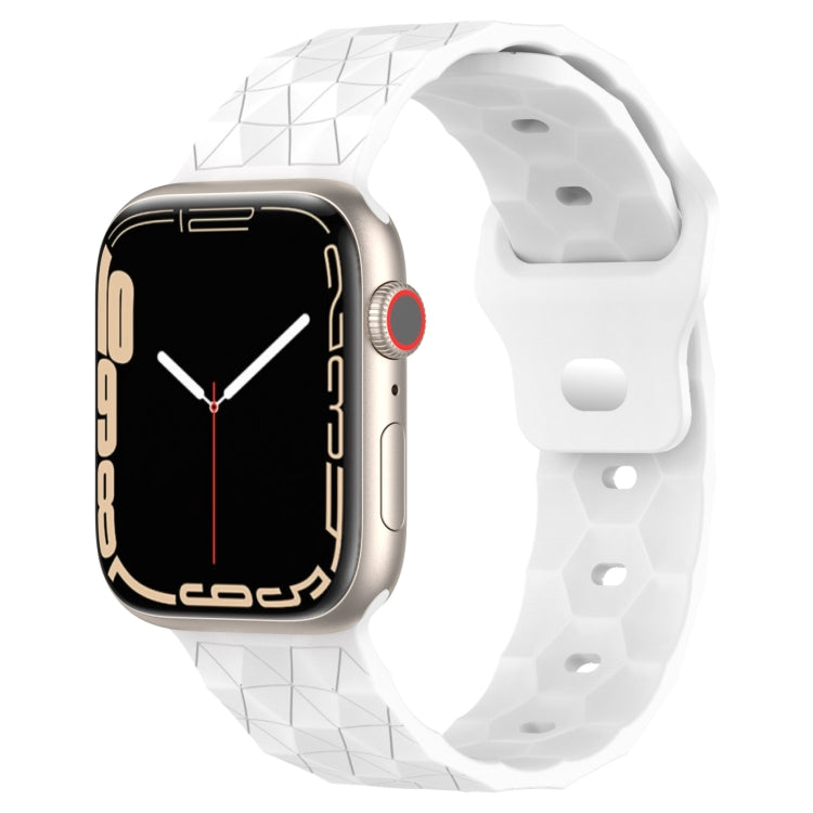 Football Texture Silicone Watch Band For Apple Watch 9 45mm(White) - Watch Bands by PMC TechLife | Online Shopping South Africa | PMC TechLife