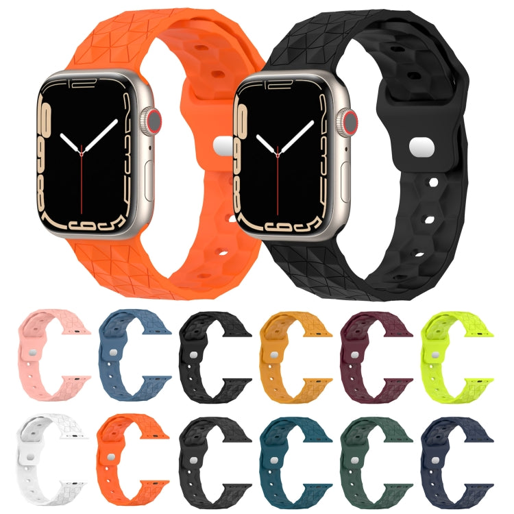 Football Texture Silicone Watch Band For Apple Watch 7 45mm(Black) - Watch Bands by PMC Jewellery | Online Shopping South Africa | PMC Jewellery