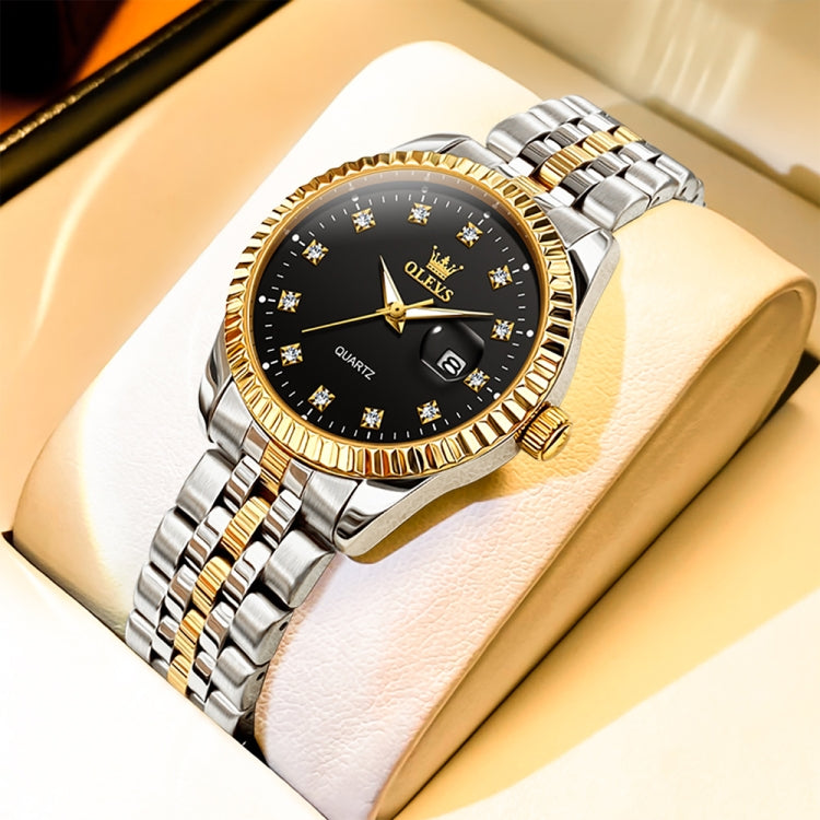 OLEVS 5526 Women Diamond Set Luminous Waterproof Quartz Watch(Black) - Metal Strap Watches by OLEVS | Online Shopping South Africa | PMC Jewellery