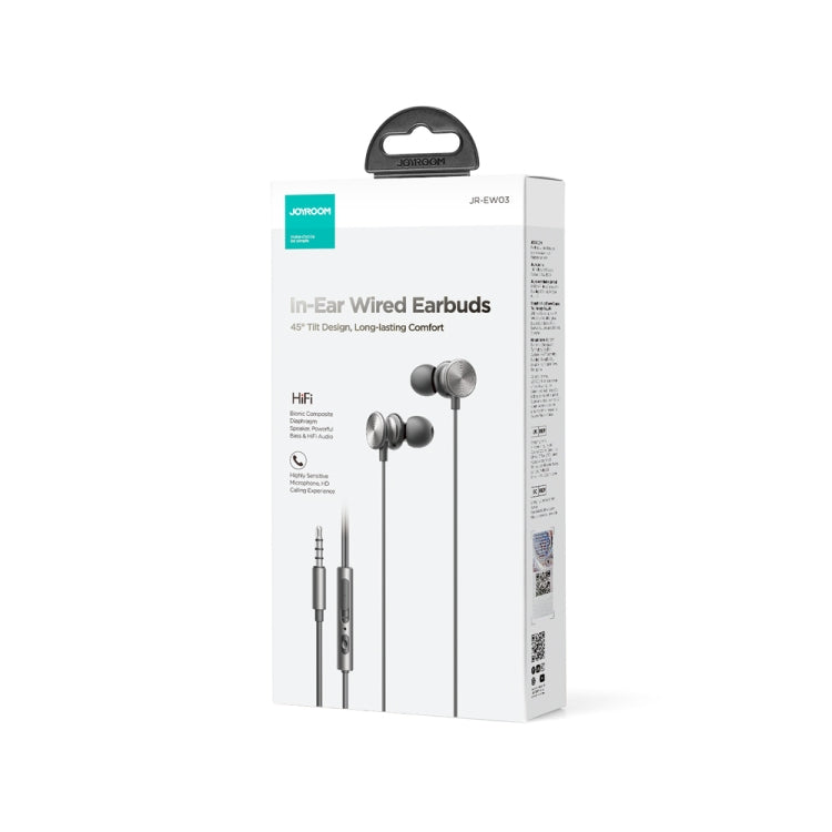 JOYROOM JR-EW03 3.5mm In-Ear Metal Wired Earphone, Length: 1.2m(Black) - In Ear Wired Earphone by JOYROOM | Online Shopping South Africa | PMC Jewellery