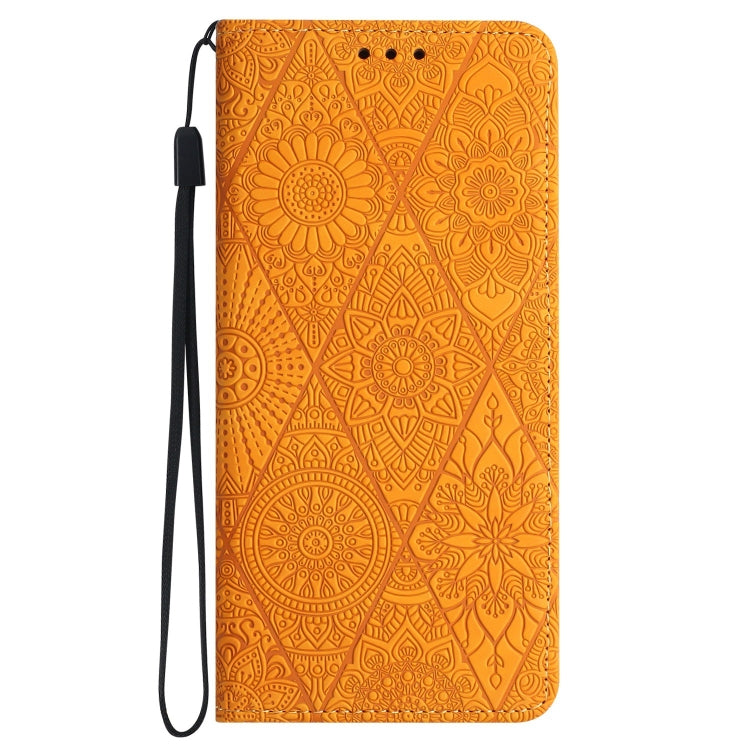 For Xiaomi Redmi 12C Ethnic Embossed Adsorption Leather Phone Case(Yellow) - free shipping - PMC TechLife - Order now!