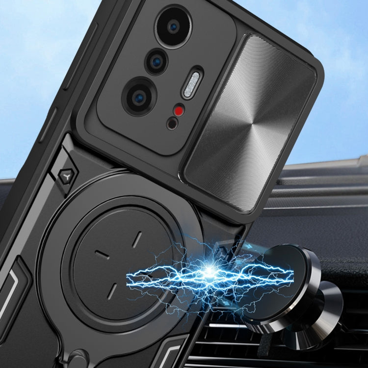 For Xiaomi 11T CD Texture Sliding Camshield Magnetic Holder Phone Case(Purple) - free shipping - PMC TechLife - Order now!