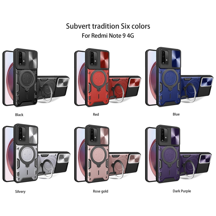 For Xiaomi Redmi Note 9 4G / Poco M3 CD Texture Sliding Camshield Magnetic Holder Phone Case(Red) - free shipping - PMC TechLife - Order now!