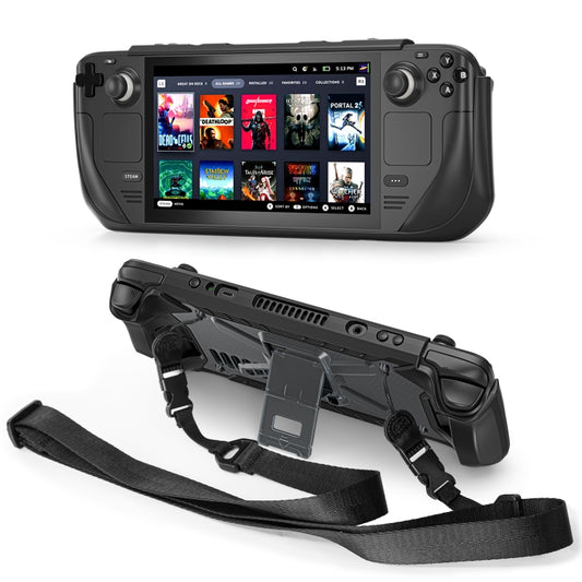 For Steam Deck Shockproof Game Console Case with Holder & Shoulder Strap(Black) - Accessories by PMC Jewellery | Online Shopping South Africa | PMC Jewellery