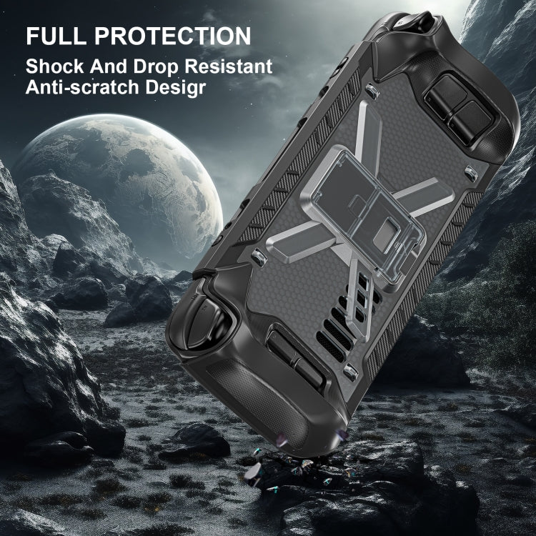 For Steam Deck Shockproof Game Console Case with Holder & Shoulder Strap(Black) - Accessories by PMC TechLife | Online Shopping South Africa | PMC TechLife