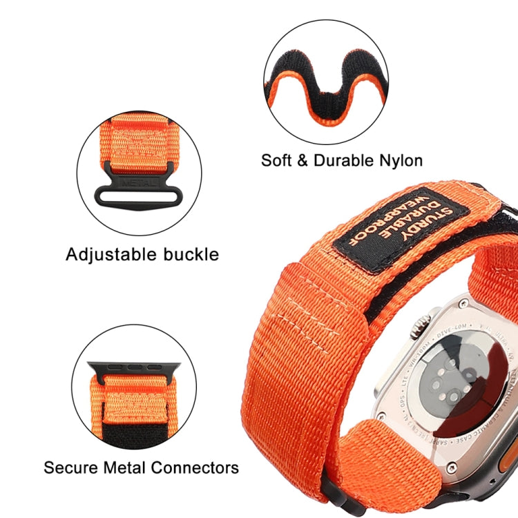 Nylon Two Section Watch Band For Apple Watch 7 45mm(Orange) - Watch Bands by PMC TechLife | Online Shopping South Africa | PMC TechLife