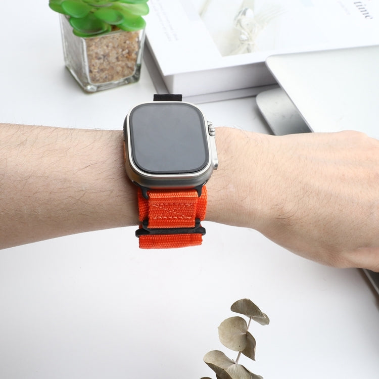 Nylon Two Section Watch Band For Apple Watch 7 45mm(Orange) - Watch Bands by PMC TechLife | Online Shopping South Africa | PMC TechLife