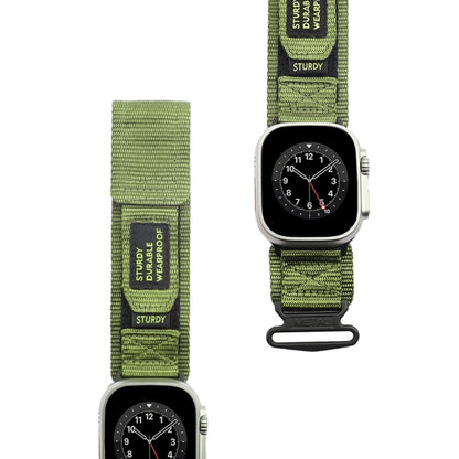 Nylon Two Section Watch Band For Apple Watch 7 45mm(Dark Green) - Watch Bands by PMC Jewellery | Online Shopping South Africa | PMC Jewellery