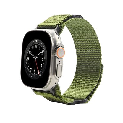 Nylon Two Section Watch Band For Apple Watch 5 44mm(Dark Green) - Watch Bands by PMC Jewellery | Online Shopping South Africa | PMC Jewellery