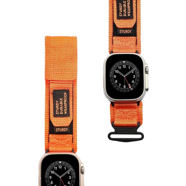 Nylon Two Section Watch Band For Apple Watch 4 44mm(Orange) - Watch Bands by PMC Jewellery | Online Shopping South Africa | PMC Jewellery