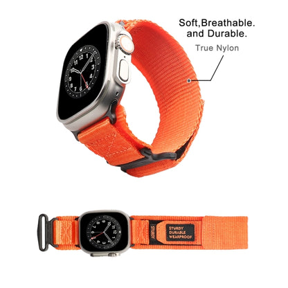 Nylon Two Section Watch Band For Apple Watch 38mm(Orange) - Watch Bands by PMC Jewellery | Online Shopping South Africa | PMC Jewellery