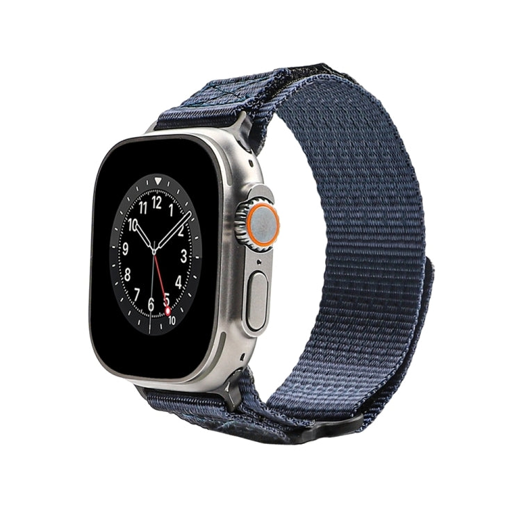 Nylon Two Section Watch Band For Apple Watch SE 2023 44mm(Blue) - Watch Bands by PMC TechLife | Online Shopping South Africa | PMC TechLife