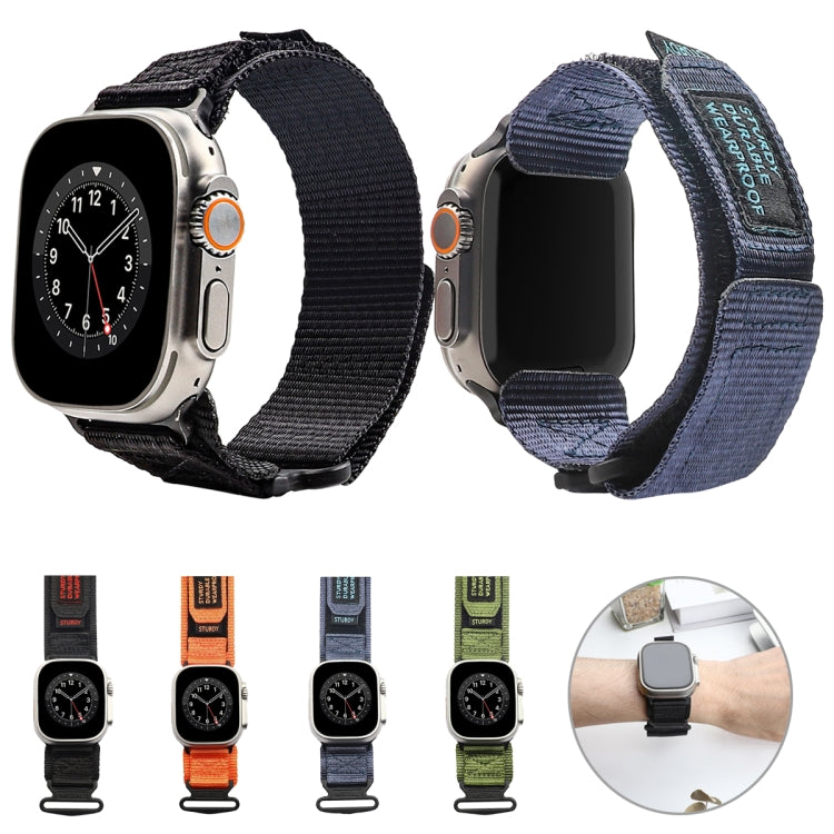 Nylon Two Section Watch Band For Apple Watch 9 45mm(Blue) - free shipping - PMC TechLife - Order now!