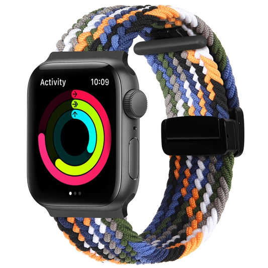 Magnetic Fold Clasp Woven Watch Band For Apple Watch SE 40mm(Denim Color) - Watch Bands by PMC Jewellery | Online Shopping South Africa | PMC Jewellery