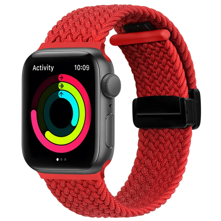 Magnetic Fold Clasp Woven Watch Band For Apple Watch 2 42mm(Red) - Watch Bands by PMC Jewellery | Online Shopping South Africa | PMC Jewellery