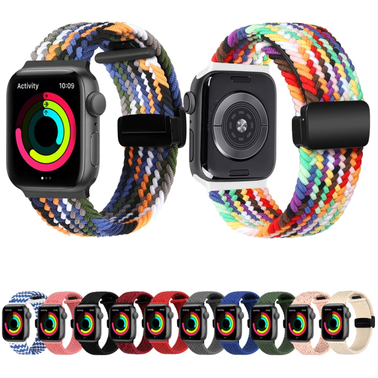 Magnetic Fold Clasp Woven Watch Band For Apple Watch 38mm(Black) - Watch Bands by PMC TechLife | Online Shopping South Africa | PMC TechLife