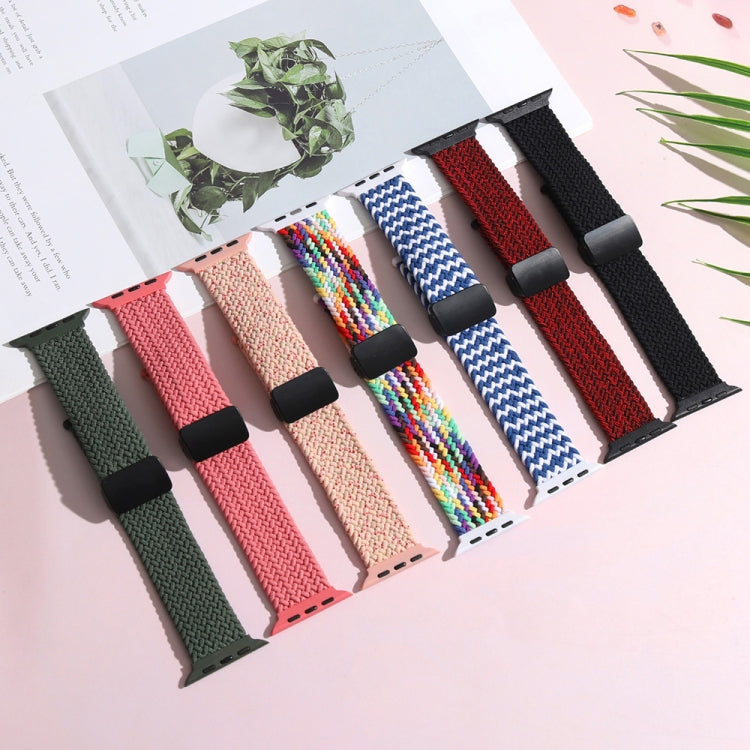 Magnetic Fold Clasp Woven Watch Band For Apple Watch 7 41mm(Green) - Watch Bands by PMC TechLife | Online Shopping South Africa | PMC TechLife