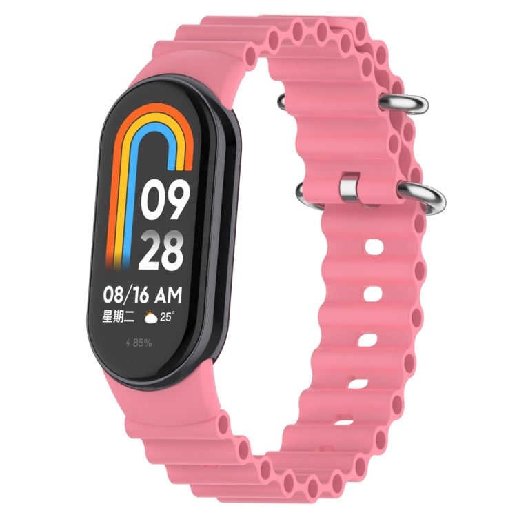 For Xiaomi Mi Band 8 Ocean Silicone Watch Band(Pink) - Watch Bands by PMC TechLife | Online Shopping South Africa | PMC TechLife