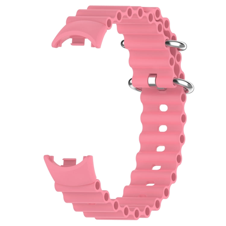 For Xiaomi Mi Band 8 Ocean Silicone Watch Band(Pink) - Watch Bands by PMC TechLife | Online Shopping South Africa | PMC TechLife