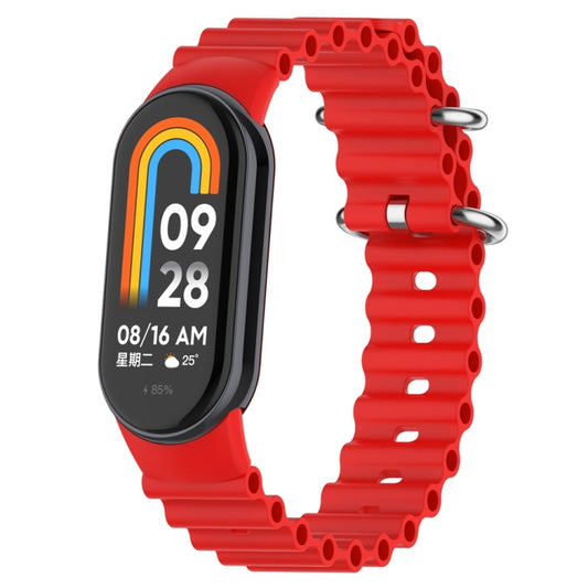 For Xiaomi Mi Band 8 Ocean Silicone Watch Band(Red) - Watch Bands by PMC Jewellery | Online Shopping South Africa | PMC Jewellery